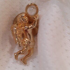 Vintage Gold Angel Lapel Pin St Augustine With Quote